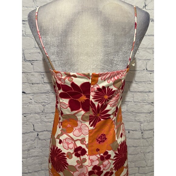 Vintage Y2K Ann Taylor Retro Hawaiian Floral Dress Cotton Size 6 - Picture 5 of 7
